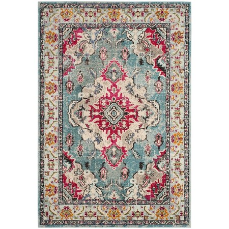 Safavieh Monaco Power Loomed Large Rectangle Area Rug Light Blue & Fuchsia - 11 x 15 ft. MNC243J-1115